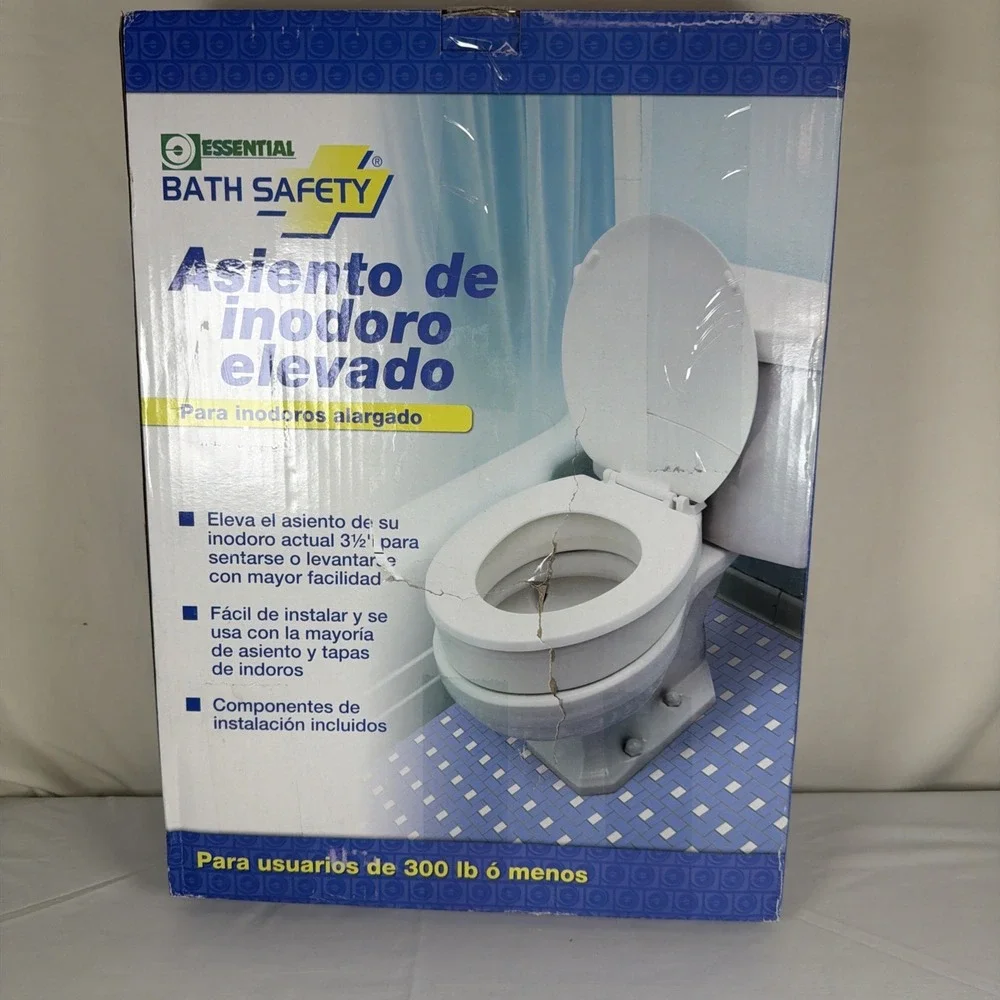 Essential Medical Supply Toilet Seat Riser, Elongated, 19.5 x 14 x 3.5 Inch